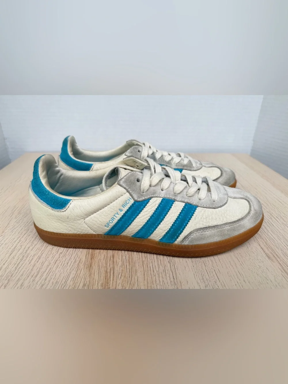 adidas x Sporty & Rich Samba OG Cream Blue IE7096 Sneakers US 6